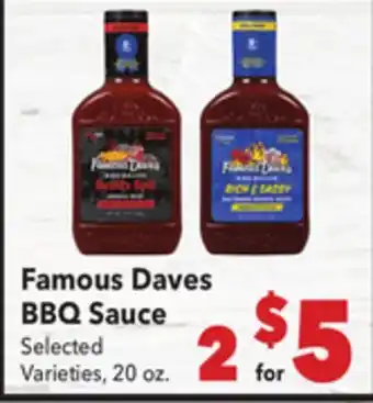 Vallarta Supermarkets Famous Daves BBQ Sauce offer