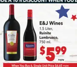 Vallarta Supermarkets E&J Wines offer