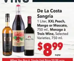Vallarta Supermarkets De La Costa Sangria offer