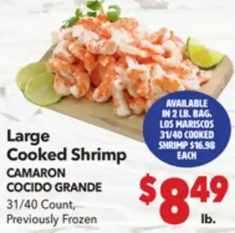 Vallarta Supermarkets Large Cooked Shrimp/camaron cocido grande offer
