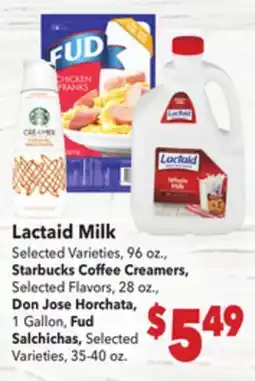 Vallarta Supermarkets Lactaid Milk, Starbucks Coffee Creamers, Don Jose Horchata, Fud Salchichas offer