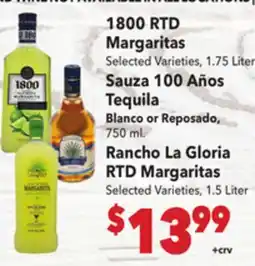 Vallarta Supermarkets 1800 RTD Margaritas offer