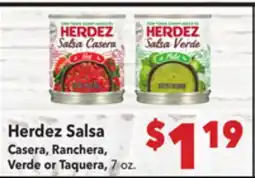 Vallarta Supermarkets Herdez Salsa Casera, Ranchera, Verde or Taquera offer