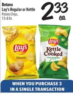 El Super Botana Lay's Regular or Kettle Potato Chips offer