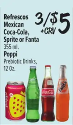 El Super Refrescos Mexican Coca-Cola, Sprite or Fanta 355ml. Poppi Prebiotic Drinks, 12Oz offer