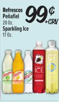 El Super Refrescos Peñafiel 20 Oz. Sparkling Ice 17 Oz offer