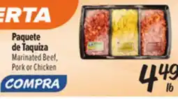 El Super Marinated Beef, Pork or Chicken offer