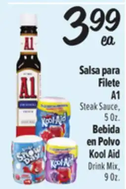 El Super Salsa para Filete A1, 5 Oz. Bebida en Polvo Kool Aid, 9 Oz offer