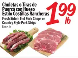 El Super Fresh Fresh Sirloin End Pork Chops or Country Style Pork Strips offer