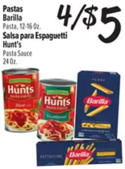 El Super Fresh Barilla Pasta, 12-16 Oz. Salsa para Espaguetti Hunt's Pasta Sauce 24 Oz offer