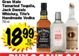 Superior Grocers Gran Malo Tamarind Tequila, Jack Daniels Whiskey, Tito's Handmade Vodka offer