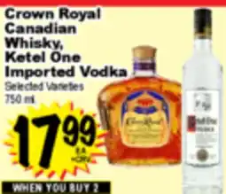 Superior Grocers Crown Royal Canadian Whisky, Ketel One Imported Vodka offer