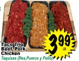 Superior Grocers Taco Trio Beef, Pork, Chicken offer