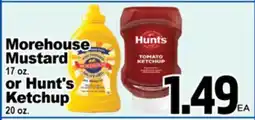 Superior Grocers Morehouse Mustard 17 oz. or Hunt's Ketchup 20 oz offer