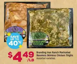 Grocery Outlet Branding Iron Ranch Marinated Boneless Skinless Chicken Thighs offer