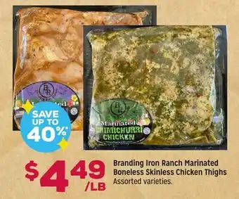 Grocery Outlet Branding Iron Ranch Marinated Boneless Skinless Chicken Thighs offer