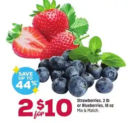 Grocery Outlet Strawberries, 2 lb or Blueberries, 18 oz offer