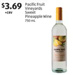 Aldi Pacific Fruit Vineyards Sweet Pineapple Wine offer