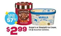 Grocery Outlet Dreyer's or SimplyGO Ice Cream, 1.5 qt offer