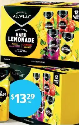 Aldi All Play Hard Lemonade Variety Pack offer