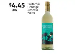 Aldi California Heritage Moscato offer
