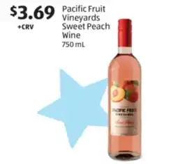 Aldi Pacific Fruit Vineyards Sweet Peach Wine offer