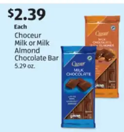Aldi Choceur Milk or Milk Almond Chocolate Bar offer