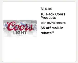 Walgreens 18-Pack Coors Products offer