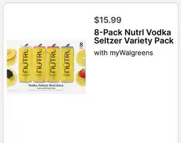 Walgreens 8-Pack Nutrl Vodka Seltzer Variety Pack offer
