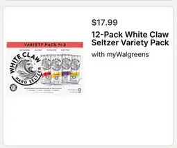 Walgreens 12-Pack White Claw Seltzer Variety Pack offer