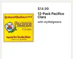 Walgreens 12-Pack Pacifico Clara offer