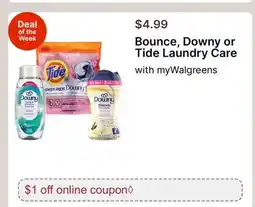 Walgreens Bounce, Downy or Tide Laundry Care offer