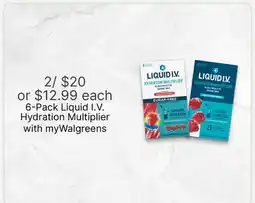 Walgreens 6-Pack Liquid I.V. Hydration Multiplier offer