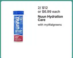 Walgreens Nuun Hydration Care offer