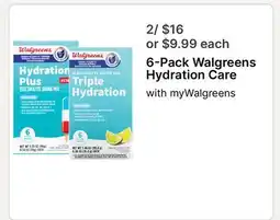 Walgreens 6-Pack Walgreens Hydration Care offer