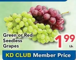 Eurofresh Market Green or Red Seedless Grapes offer