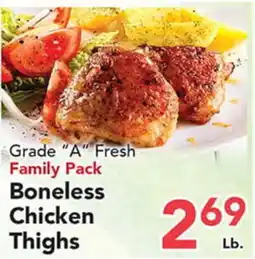 Eurofresh Market Grade A Fresh Family Pack Boneless Chicken Thighs offer