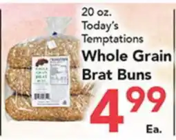 Eurofresh Market Today's Temptations Whole Grain Brat Buns offer