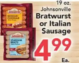 Eurofresh Market 19 oz. Johnsonville Bratwurst or Italian Sausage offer