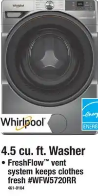 Menards Whirlpool 4.5 cu. ft. Washer offer