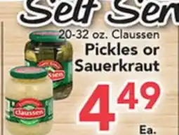 Eurofresh Market 20-32 oz. Claussen Pickles or Sauerkraut offer