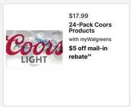 Walgreens 24-Pack Coors Products offer