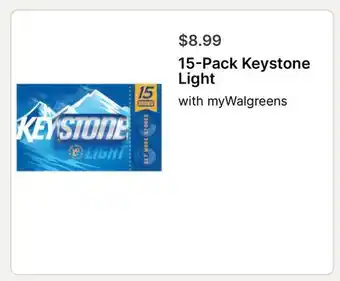 Walgreens 15-Pack Keystone Light offer