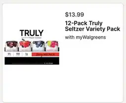 Walgreens 12-Pack Truly Seltzer Variety Pack offer