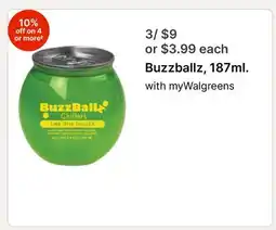 Walgreens Buzzballz, 187ml offer
