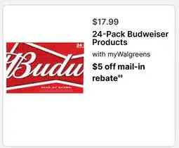 Walgreens 24-Pack Budweiser Products offer
