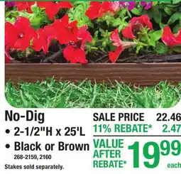 Menards LANDSCAPE EDGING No-Dig offer