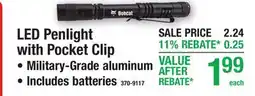 Menards LED Penlight with Pocket Clip offer