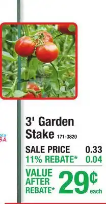 Menards 3' Garden Stake offer