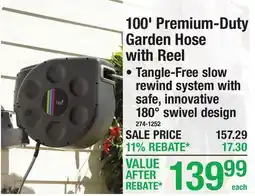 Menards 100' Premium-Duty Garden Hose with Reel offer